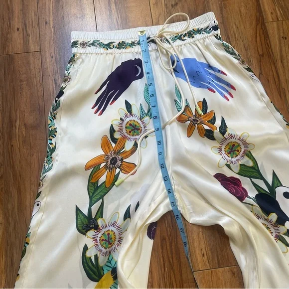 ALÉMAIS Meagan Novelty Printed 100% Silk Pants Size US 2 - Picture 13 of 16
